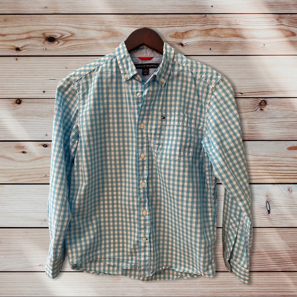 Tommy Hilfiger Baxter Gingham Shirt Big Boys 12/14 - Picture 2 of 2